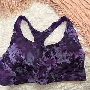 Purple Floral Sports Bra - Athleta